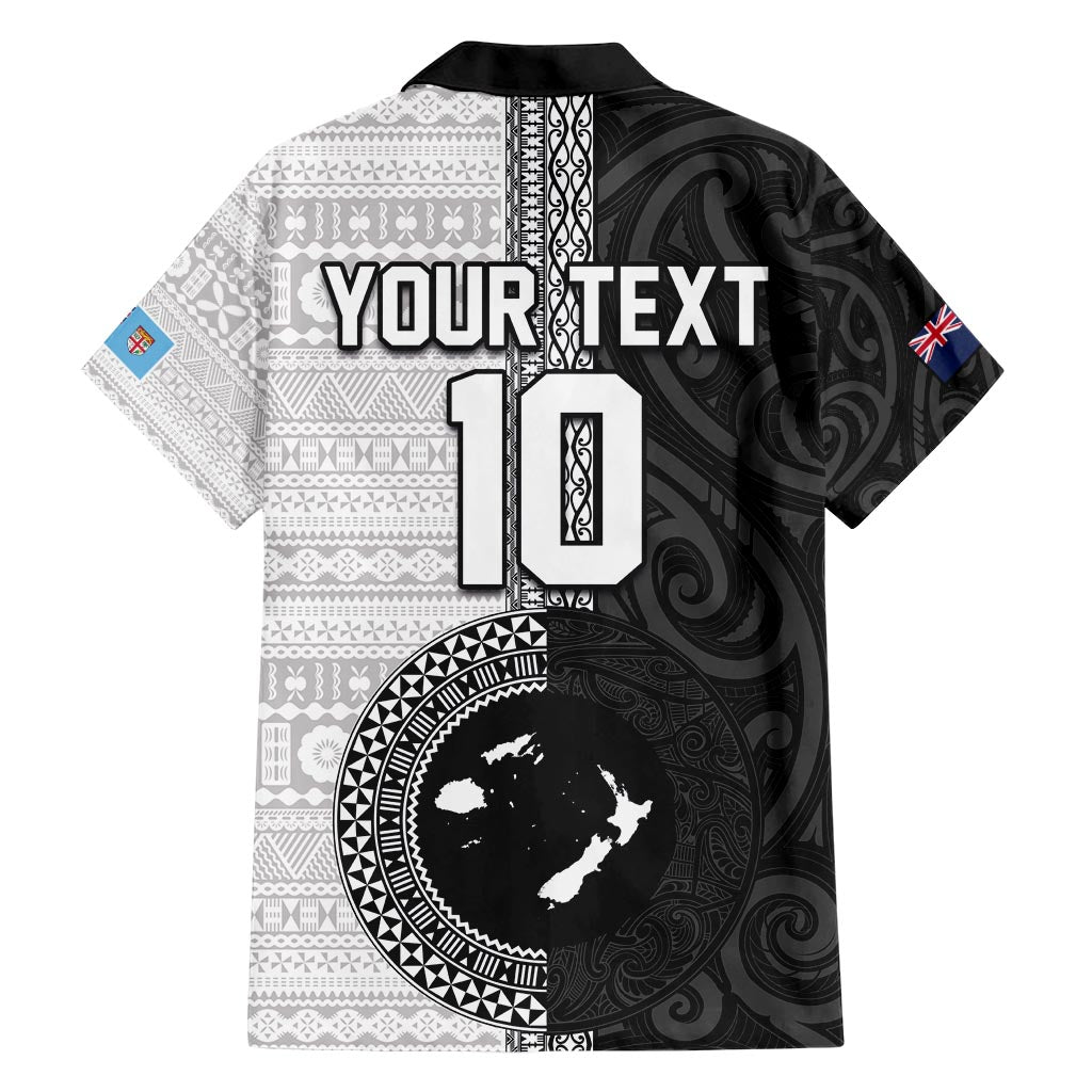 Custom Fiji and New Zealand Rugby Hawaiian Shirt Tapa Mix Maori Pattern LT03 - Polynesian Pride