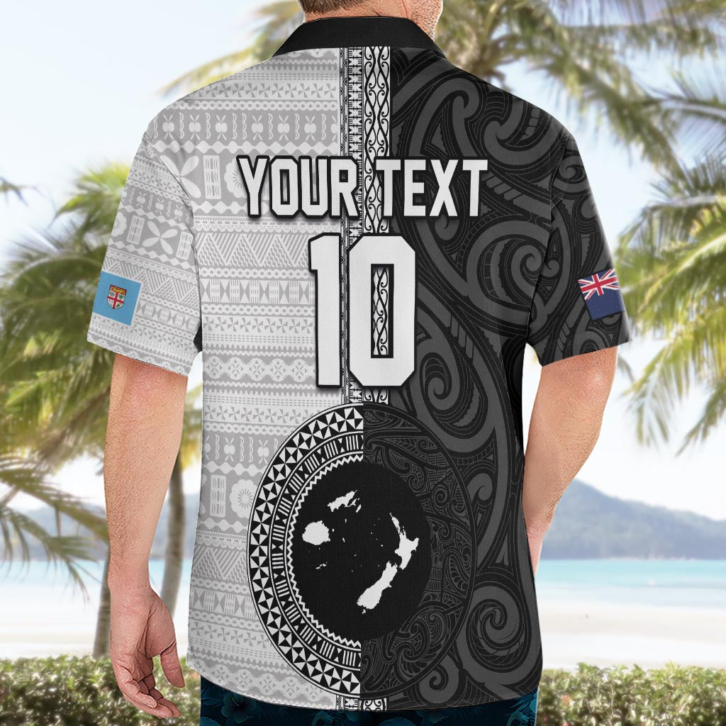 Custom Fiji and New Zealand Rugby Hawaiian Shirt Tapa Mix Maori Pattern LT03 - Polynesian Pride