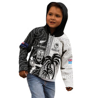 Custom Fiji and New Zealand Rugby Kid Hoodie Tapa Mix Maori Pattern LT03 - Polynesian Pride