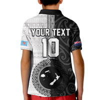 Custom Fiji and New Zealand Rugby Kid Polo Shirt Tapa Mix Maori Pattern LT03 - Polynesian Pride