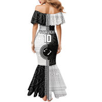 Custom Fiji and New Zealand Rugby Mermaid Dress Tapa Mix Maori Pattern LT03 - Polynesian Pride