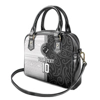 Custom Fiji and New Zealand Rugby Shoulder Handbag Tapa Mix Maori Pattern