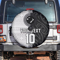 Custom Fiji and New Zealand Rugby Spare Tire Cover Tapa Mix Maori Pattern LT03 Black - Polynesian Pride