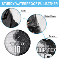 Custom Fiji and New Zealand Rugby Spare Tire Cover Tapa Mix Maori Pattern LT03 - Polynesian Pride