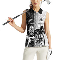 Custom Fiji and New Zealand Rugby Women Sleeveless Polo Shirt Tapa Mix Maori Pattern LT03 - Polynesian Pride