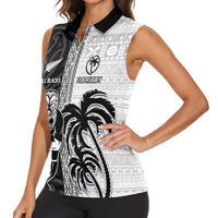 Custom Fiji and New Zealand Rugby Women Sleeveless Polo Shirt Tapa Mix Maori Pattern LT03 - Polynesian Pride