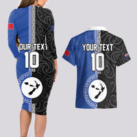 Custom Samoa and New Zealand Rugby Couples Matching Long Sleeve Bodycon Dress and Hawaiian Shirt Teuila Samoan and Maori Warrior LT03 - Polynesian Pride