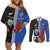 Custom Samoa and New Zealand Rugby Couples Matching Off Shoulder Short Dress and Long Sleeve Button Shirt Teuila Samoan and Maori Warrior