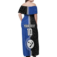Custom Samoa and New Zealand Rugby Family Matching Off Shoulder Maxi Dress and Hawaiian Shirt Teuila Samoan and Maori Warrior LT03 - Polynesian Pride