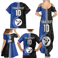 Custom Samoa and New Zealand Rugby Family Matching Summer Maxi Dress and Hawaiian Shirt Teuila Samoan and Maori Warrior LT03 - Polynesian Pride