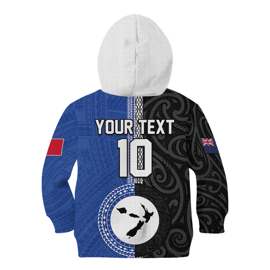 Custom Samoa and New Zealand Rugby Kid Hoodie Teuila Samoan and Maori Warrior LT03 - Polynesian Pride