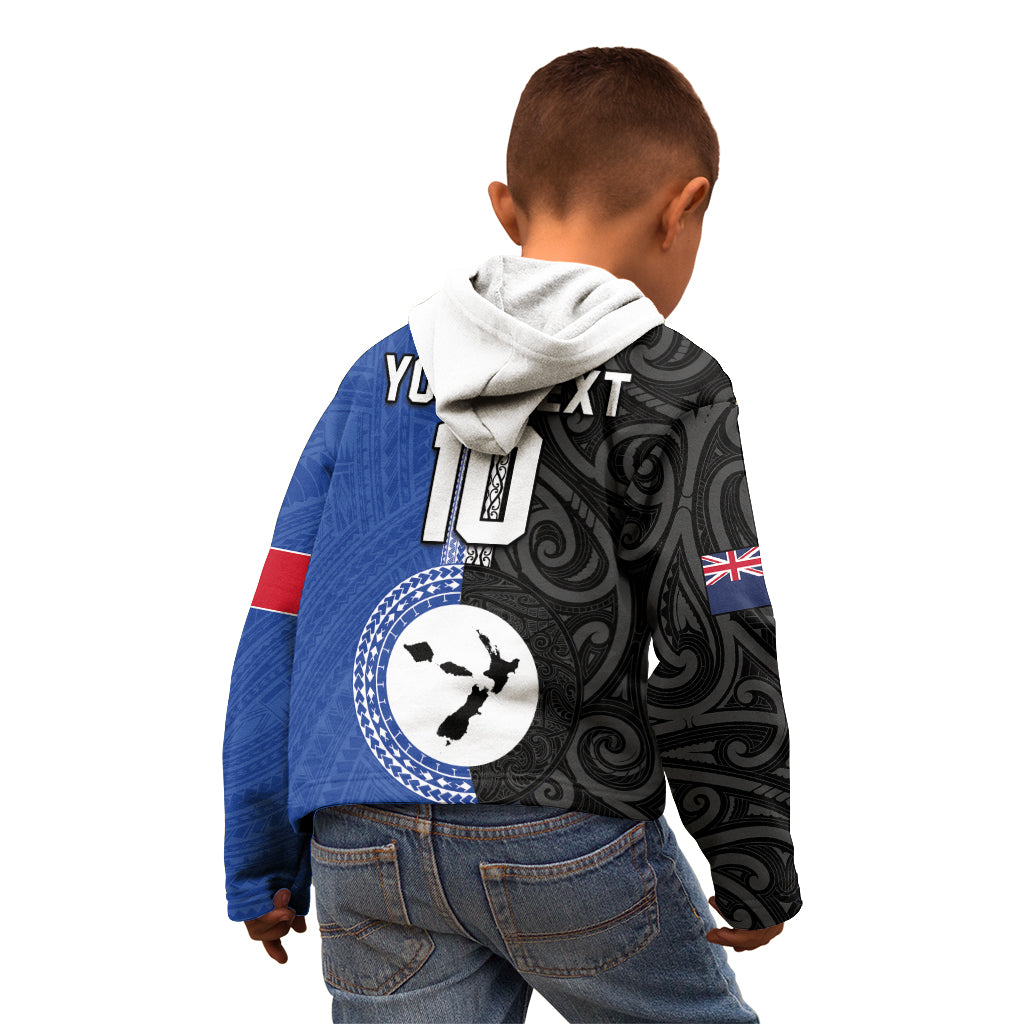 Custom Samoa and New Zealand Rugby Kid Hoodie Teuila Samoan and Maori Warrior LT03 - Polynesian Pride