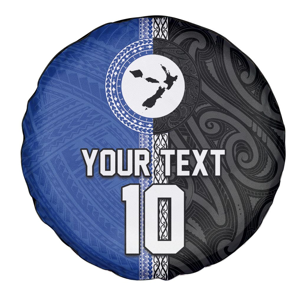 Custom Samoa and New Zealand Rugby Spare Tire Cover Teuila Samoan and Maori Warrior LT03 - Polynesian Pride