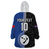 Custom Samoa and New Zealand Rugby Wearable Blanket Hoodie Teuila Samoan and Maori Warrior LT03 - Polynesian Pride