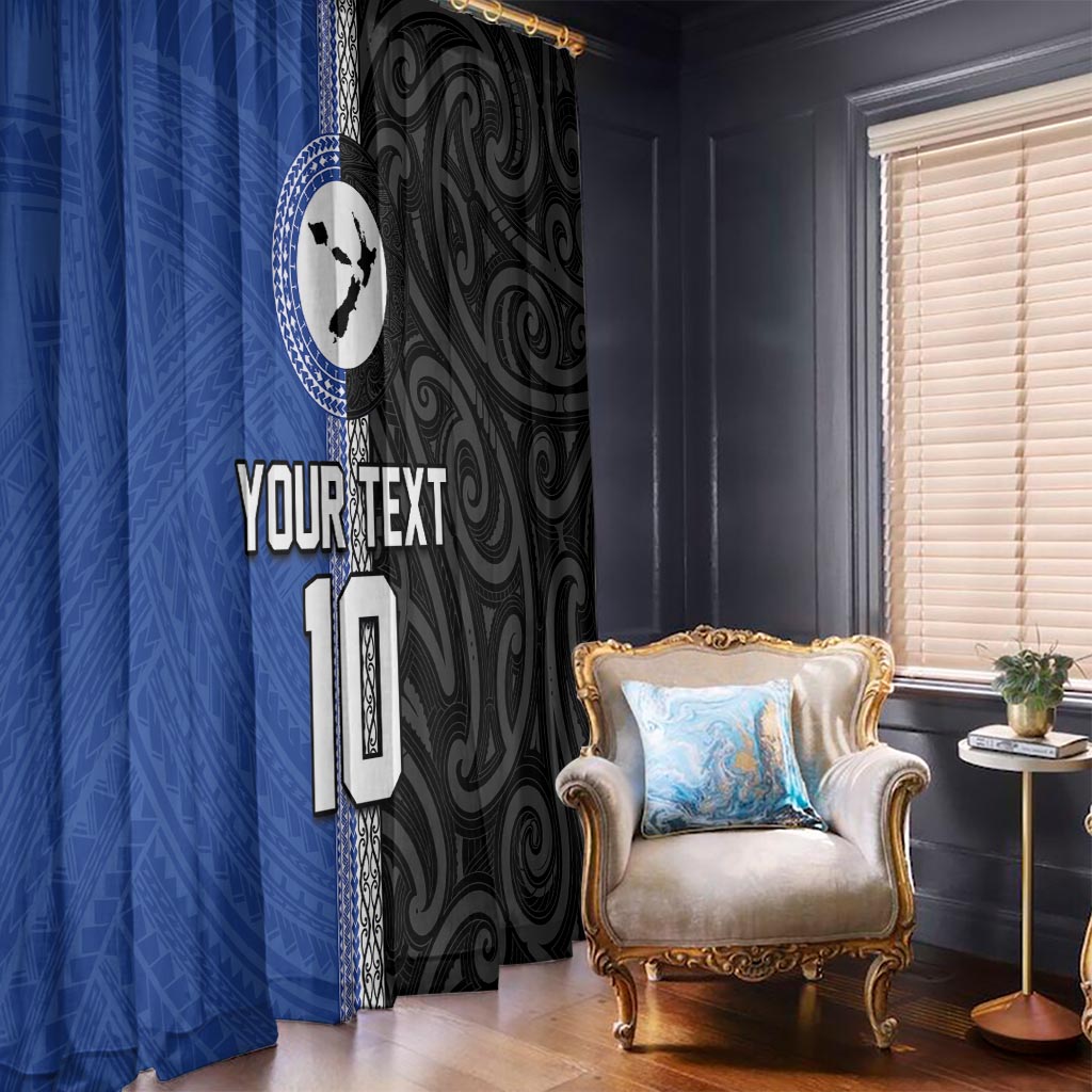 Custom Samoa and New Zealand Rugby Window Curtain Teuila Samoan and Maori Warrior