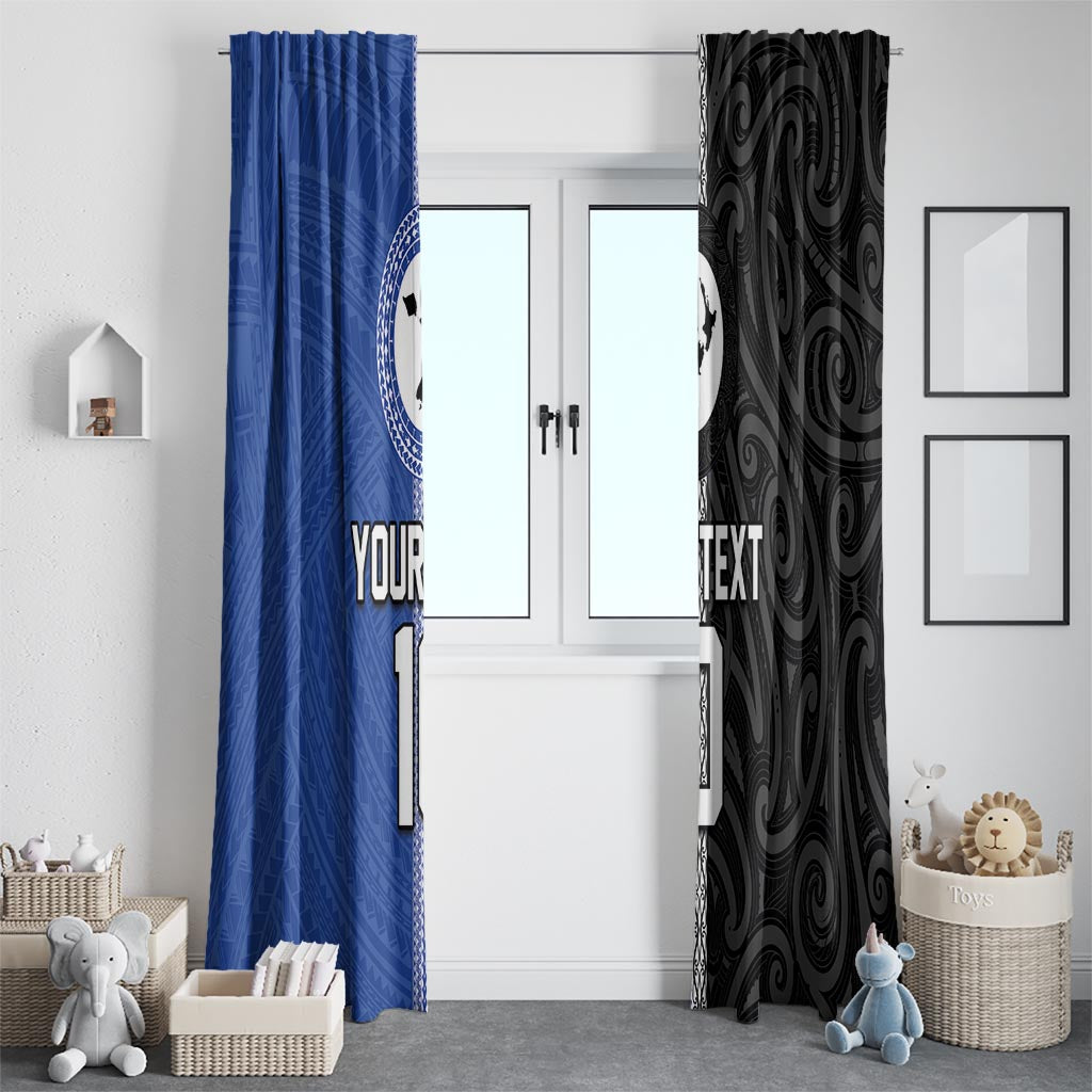 Custom Samoa and New Zealand Rugby Window Curtain Teuila Samoan and Maori Warrior