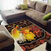 Australia and Papua New Guinea Together Area Rug Kangaroo Aboriginal Art and Bird-of-paradise Oro Tribal Motifs LT03 - Polynesian Pride