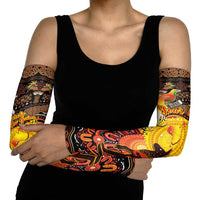 Personalized Australia and Papua New Guinea Together Arm Sleeves Kangaroo Aboriginal Art and Bird-of-paradise Oro Tribal Motifs LT03 - Polynesian Pride