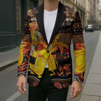 Personalized Australia and Papua New Guinea Together Blazer Kangaroo Aboriginal Art and Bird-of-paradise Oro Tribal Motifs LT03 - Polynesian Pride