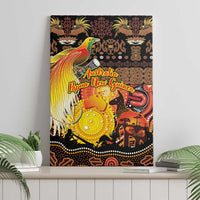 Australia and Papua New Guinea Together Canvas Wall Art Kangaroo Aboriginal Art and Bird-of-paradise Oro Tribal Motifs LT03 - Polynesian Pride