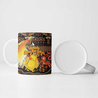 Personalized Australia and Papua New Guinea Together Ceramic Mug Kangaroo Aboriginal Art and Bird-of-paradise Oro Tribal Motifs LT03 - Polynesian Pride