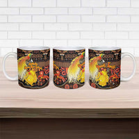 Personalized Australia and Papua New Guinea Together Ceramic Mug Kangaroo Aboriginal Art and Bird-of-paradise Oro Tribal Motifs LT03 - Polynesian Pride