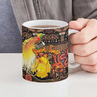 Personalized Australia and Papua New Guinea Together Ceramic Mug Kangaroo Aboriginal Art and Bird-of-paradise Oro Tribal Motifs LT03 - Polynesian Pride