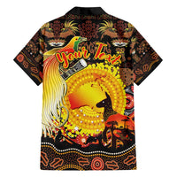 Personalized Australia and Papua New Guinea Together Family Matching Tank Maxi Dress and Hawaiian Shirt Kangaroo Aboriginal Art and Bird-of-paradise Oro Tribal Motifs - Polynesian Pride