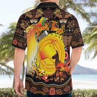 Personalized Australia and Papua New Guinea Together Hawaiian Shirt Kangaroo Aboriginal Art and Bird-of-paradise Oro Tribal Motifs - Polynesian Pride
