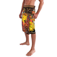 Personalized Australia and Papua New Guinea Together Lavalava Kangaroo Aboriginal Art and Bird-of-paradise Oro Tribal Motifs LT03 - Polynesian Pride