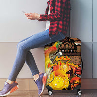 Australia and Papua New Guinea Together Luggage Cover Kangaroo Aboriginal Art and Bird-of-paradise Oro Tribal Motifs LT03 - Polynesian Pride