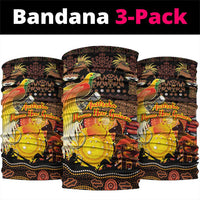 Australia and Papua New Guinea Together Neck Gaiter Kangaroo Aboriginal Art and Bird-of-paradise Oro Tribal Motifs LT03 package One Size: 25*50cm Black - Polynesian Pride