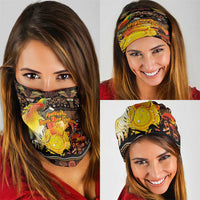 Australia and Papua New Guinea Together Neck Gaiter Kangaroo Aboriginal Art and Bird-of-paradise Oro Tribal Motifs LT03 - Polynesian Pride