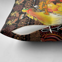 Australia and Papua New Guinea Together Pillow Cover Kangaroo Aboriginal Art and Bird-of-paradise Oro Tribal Motifs LT03 - Polynesian Pride