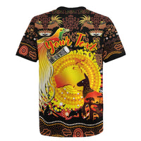Personalized Australia and Papua New Guinea Together Rugby Jersey Kangaroo Aboriginal Art and Bird-of-paradise Oro Tribal Motifs LT03 - Polynesian Pride