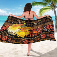 Australia and Papua New Guinea Together Sarong Kangaroo Aboriginal Art and Bird-of-paradise Oro Tribal Motifs LT03 - Polynesian Pride