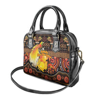 Australia and Papua New Guinea Together Shoulder Handbag Kangaroo Aboriginal Art and Bird-of-paradise Oro Tribal Motifs LT03 - Polynesian Pride