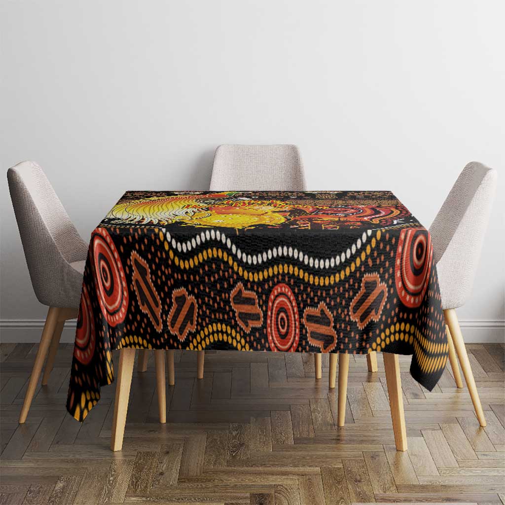 Australia and Papua New Guinea Together Tablecloth Kangaroo Aboriginal Art and Bird-of-paradise Oro Tribal Motifs LT03 - Polynesian Pride