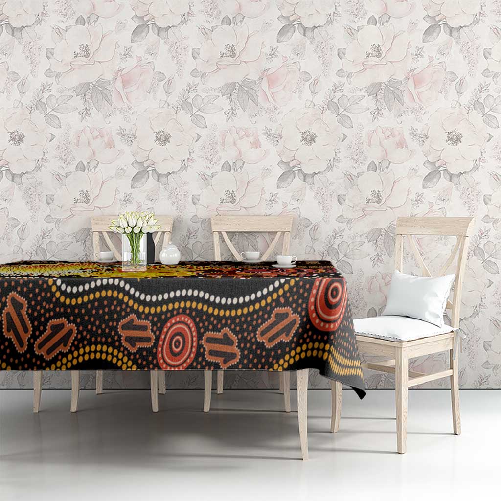 Australia and Papua New Guinea Together Tablecloth Kangaroo Aboriginal Art and Bird-of-paradise Oro Tribal Motifs LT03 - Polynesian Pride