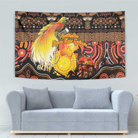 Australia and Papua New Guinea Together Tapestry Kangaroo Aboriginal Art and Bird-of-paradise Oro Tribal Motifs LT03 - Polynesian Pride