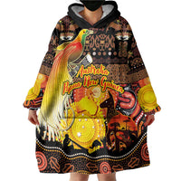 Personalized Australia and Papua New Guinea Together Wearable Blanket Hoodie Kangaroo Aboriginal Art and Bird-of-paradise Oro Tribal Motifs LT03 - Polynesian Pride