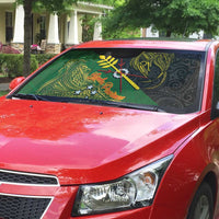 Chimpu Province Papua New Guinea Auto Sun Shade Bird-of-paradise Art Tattoo and Melanesian Motifs LT03 - Polynesian Pride