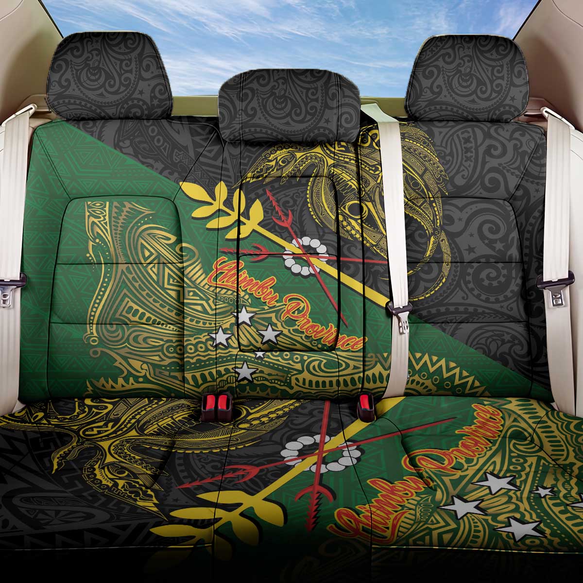 Chimpu Province Papua New Guinea Back Car Seat Cover Bird-of-paradise Art Tattoo and Melanesian Motifs LT03 One Size Black - Polynesian Pride
