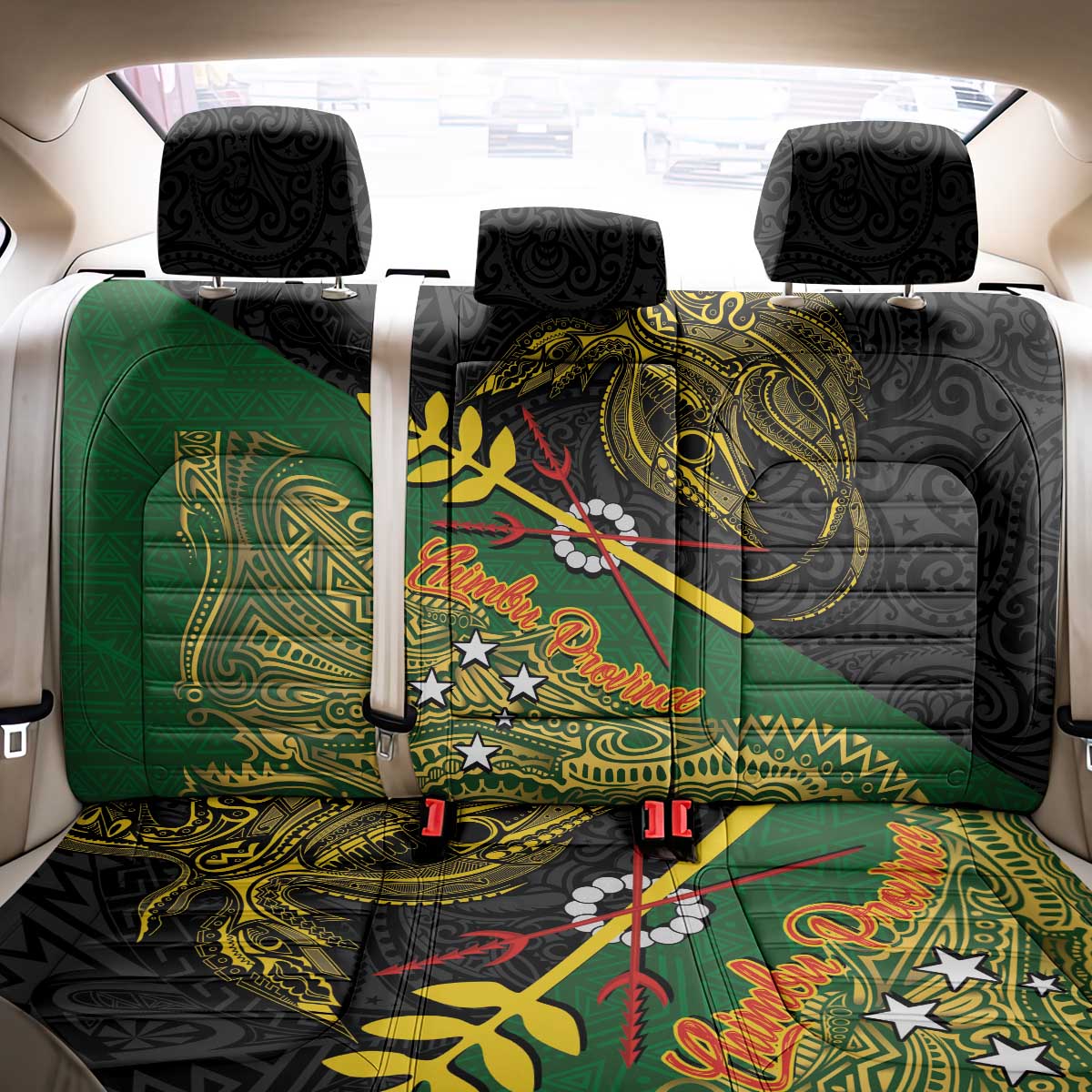 Chimpu Province Papua New Guinea Back Car Seat Cover Bird-of-paradise Art Tattoo and Melanesian Motifs LT03 - Polynesian Pride