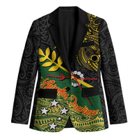 Personalized Chimpu Province Papua New Guinea Blazer Bird-of-paradise Art Tattoo and Melanesian Motifs LT03 Unisex Black - Polynesian Pride