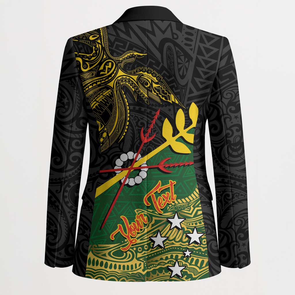 Personalized Chimpu Province Papua New Guinea Blazer Bird-of-paradise Art Tattoo and Melanesian Motifs LT03 - Polynesian Pride