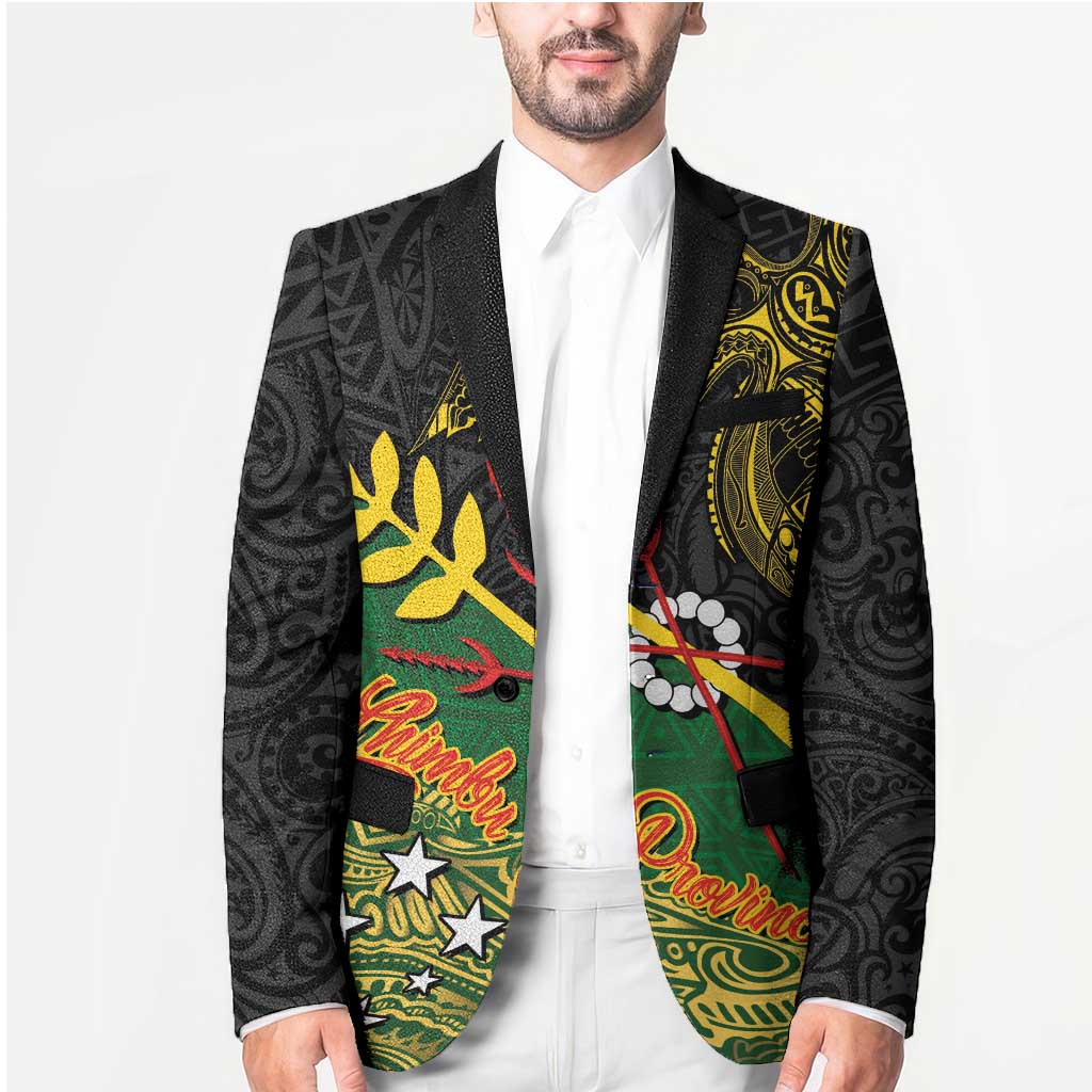 Personalized Chimpu Province Papua New Guinea Blazer Bird-of-paradise Art Tattoo and Melanesian Motifs LT03 - Polynesian Pride