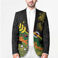 Personalized Chimpu Province Papua New Guinea Blazer Bird-of-paradise Art Tattoo and Melanesian Motifs LT03 - Polynesian Pride