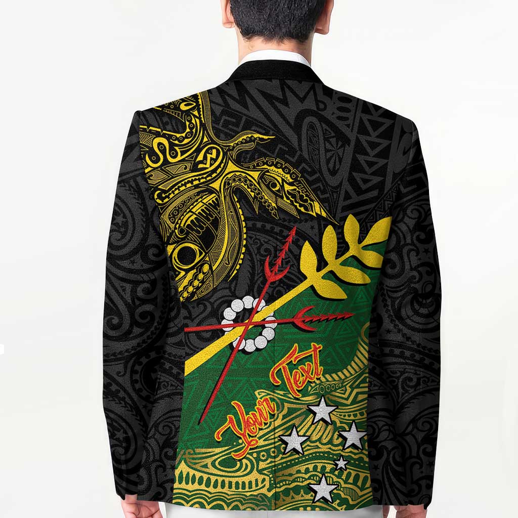 Personalized Chimpu Province Papua New Guinea Blazer Bird-of-paradise Art Tattoo and Melanesian Motifs LT03 - Polynesian Pride