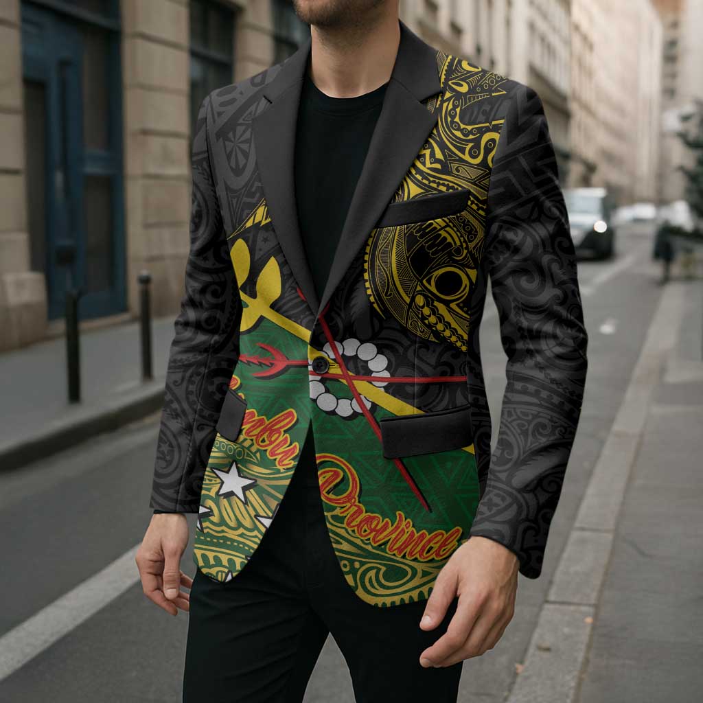Personalized Chimpu Province Papua New Guinea Blazer Bird-of-paradise Art Tattoo and Melanesian Motifs LT03 - Polynesian Pride